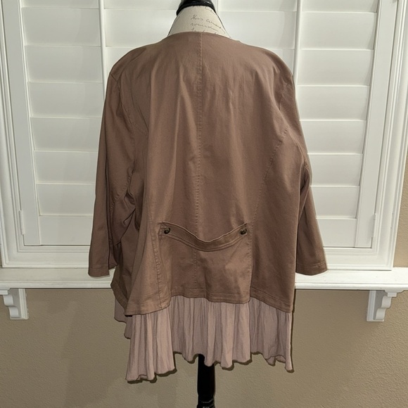 Torrid Tan Twill Georgette Peplum Jacket - Picture 6 of 12